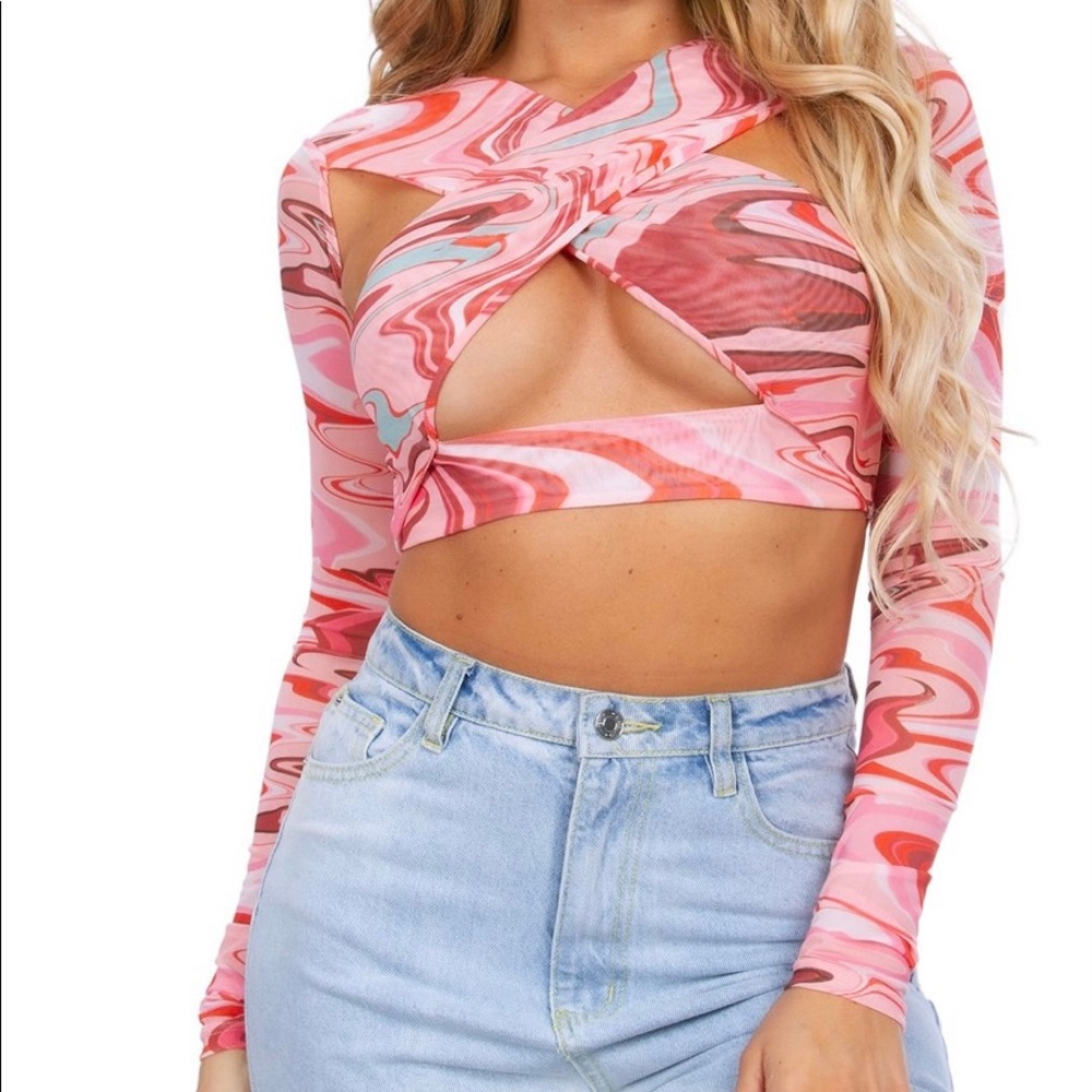 Pink crop top